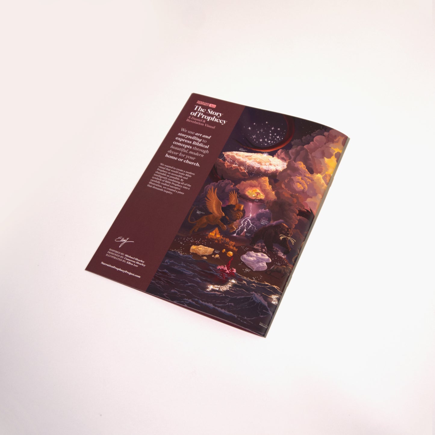The Story of Prophecy | Bible Prophecy guide booklet back - Bible Prophecy Christian Home Decor Artwork - Daniel & Revelation Art - The Great Controversy illustration - kingdoms in Bible Prophecy, Empires throughout history