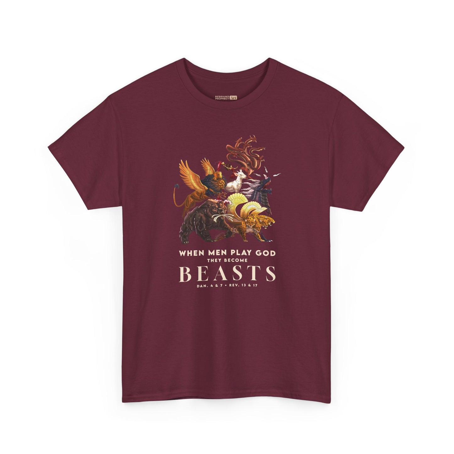 Beasts Graphic Tee — "When Men Play God" Religious Vintage Prophecy Design