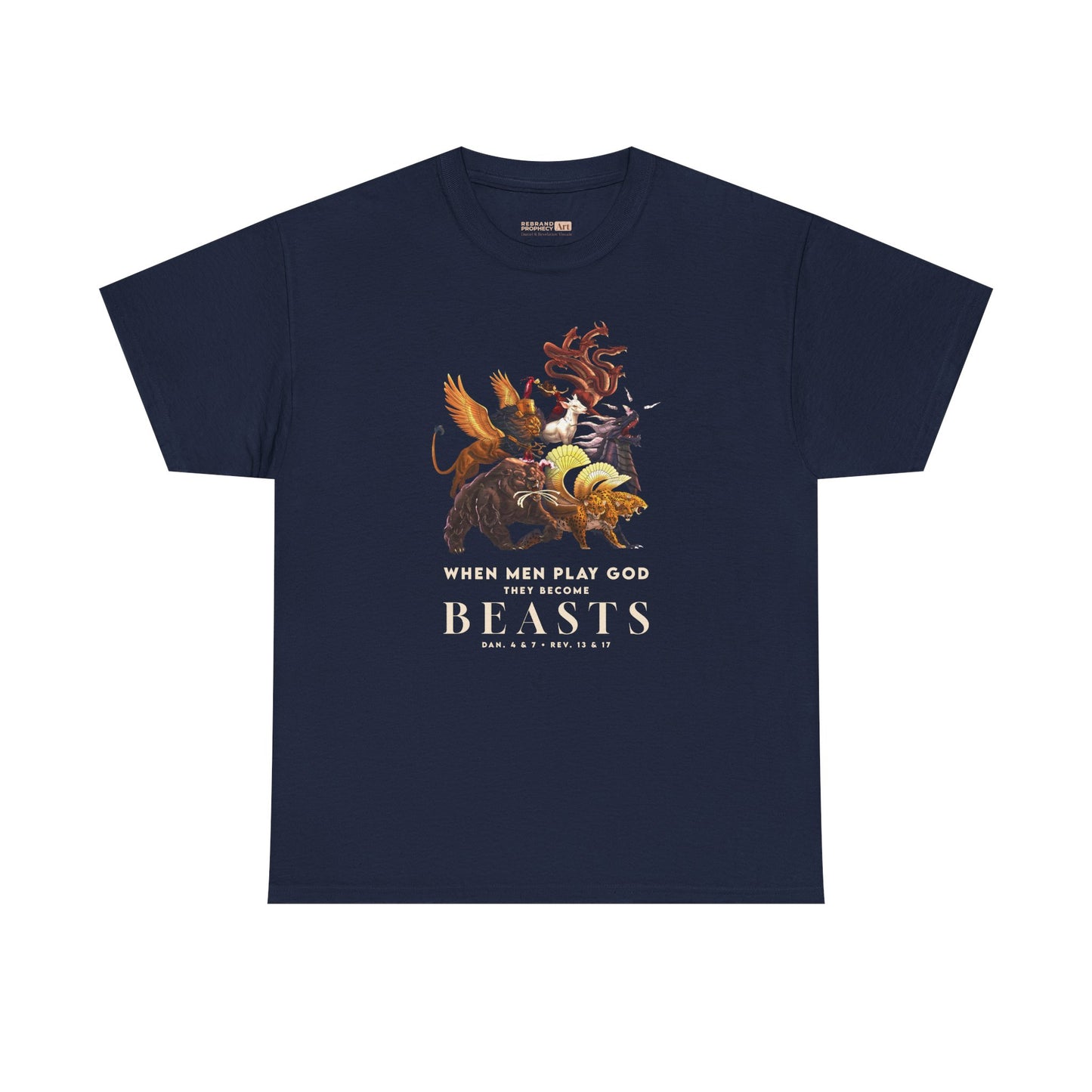 Beasts Graphic Tee — "When Men Play God" Religious Vintage Prophecy Design