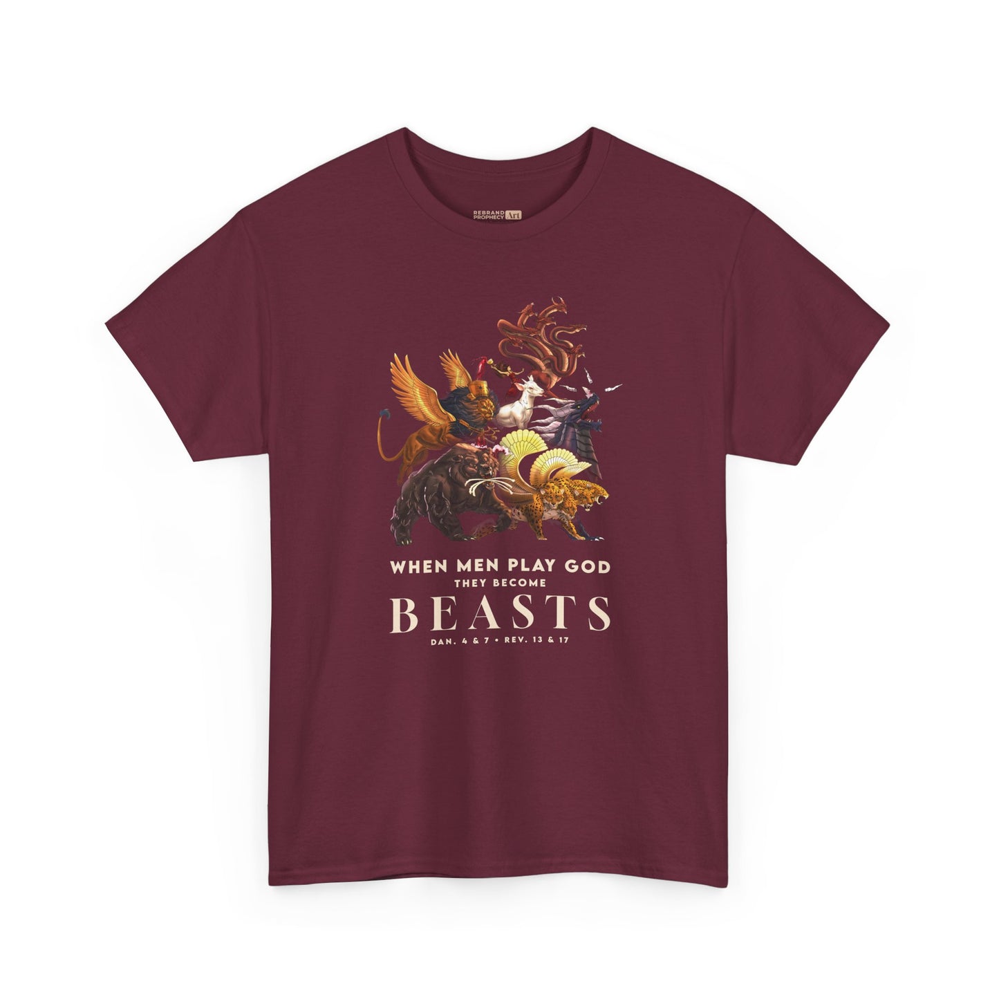 Beasts Graphic Tee — "When Men Play God" Religious Vintage Prophecy Design