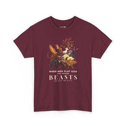 Beasts Graphic Tee — "When Men Play God" Religious Vintage Prophecy Design