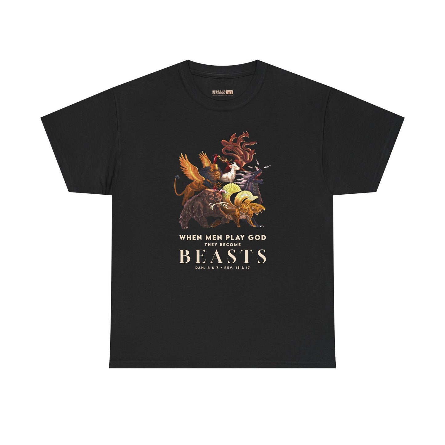 Beasts Graphic Tee — "When Men Play God" Religious Vintage Prophecy Design