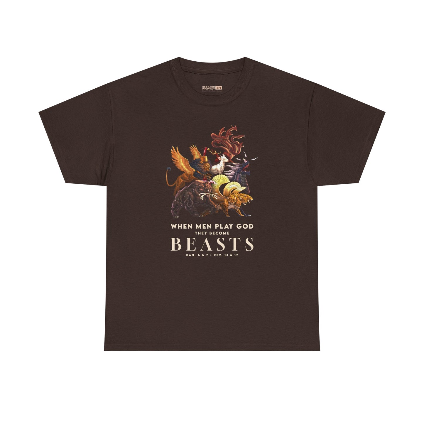 Beasts Graphic Tee — "When Men Play God" Religious Vintage Prophecy Design