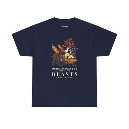 Beasts Graphic Tee — "When Men Play God" Religious Vintage Prophecy Design