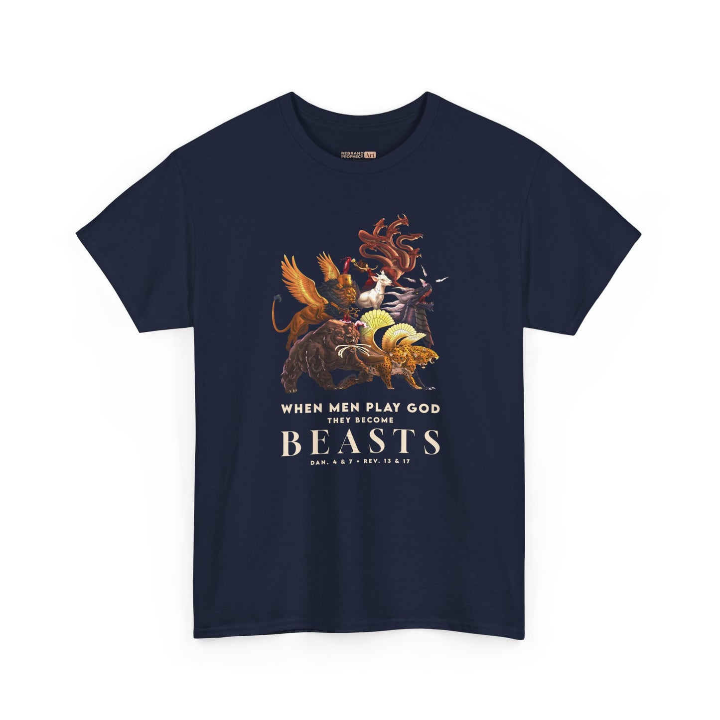 Beasts Graphic Tee — "When Men Play God" Religious Vintage Prophecy Design