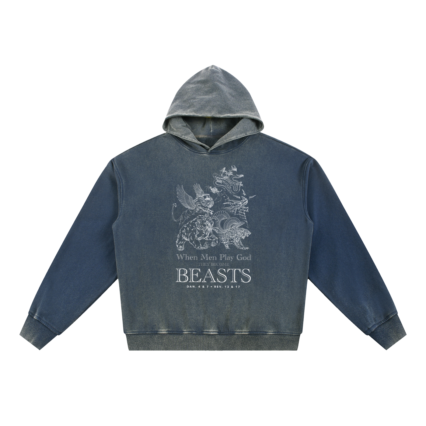 When Men Play God - LINE-WORK EDITION - Vintage Washed Gradient Fleece Hoodie