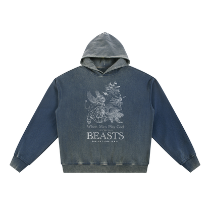 When Men Play God - LINE-WORK EDITION - Vintage Washed Gradient Fleece Hoodie