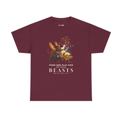 Beasts Graphic Tee — "When Men Play God" Religious Vintage Prophecy Design
