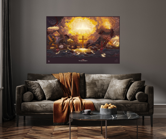 Bible Prophecy Modern Christian Home Decor Artwork | The Story of Prophecy - 54 inch poster - The Great Controversy illustration - Daniel & Revelation Art - Church art, kingdoms in Bible Prophecy, Empires throughout history, the kingdom of heaven, the kingdom of man