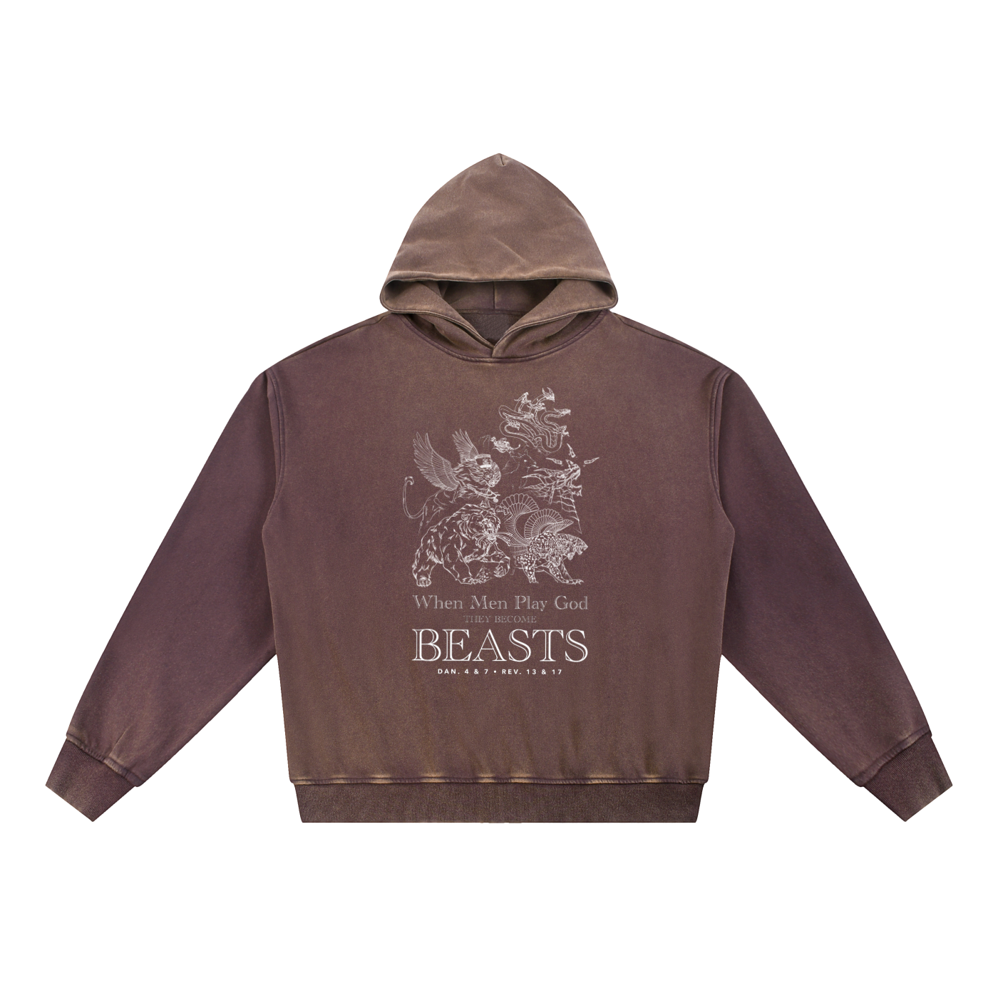 When Men Play God - LINE-WORK EDITION - Vintage Washed Gradient Fleece Hoodie