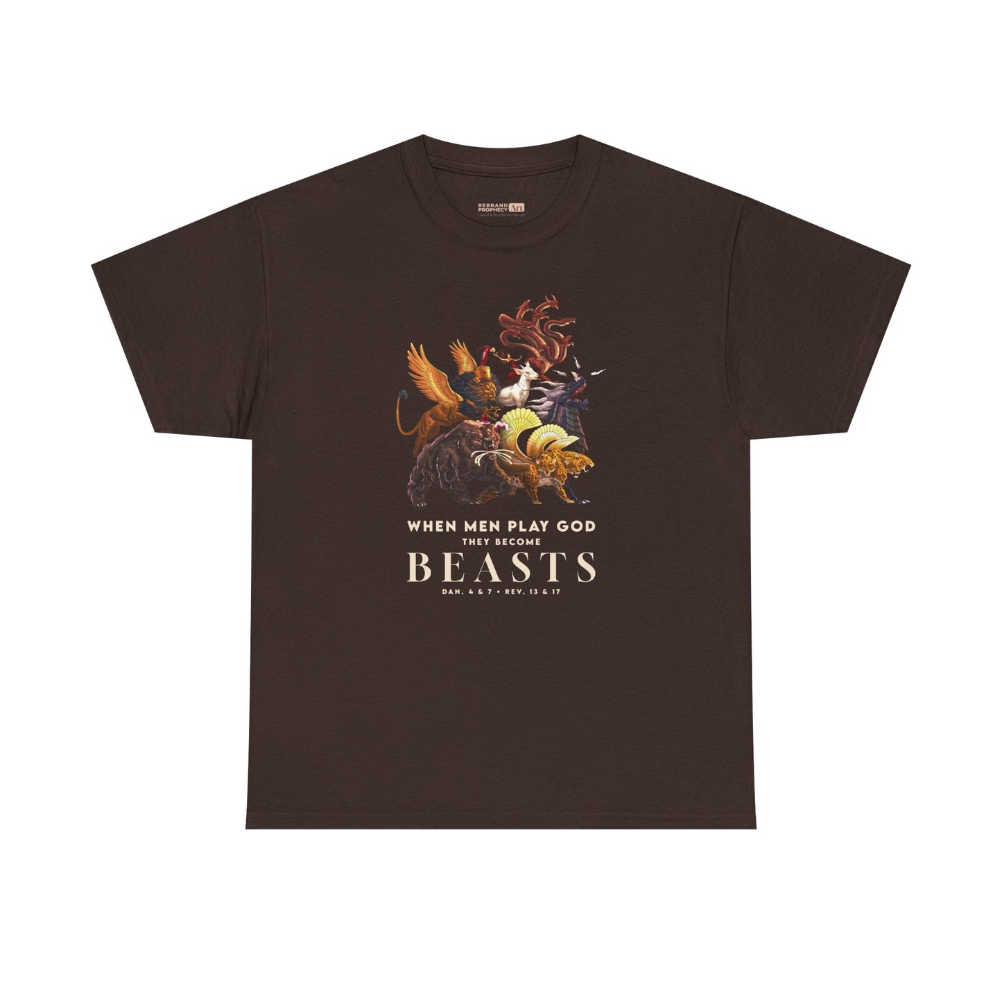 Beasts Graphic Tee — "When Men Play God" Religious Vintage Prophecy Design