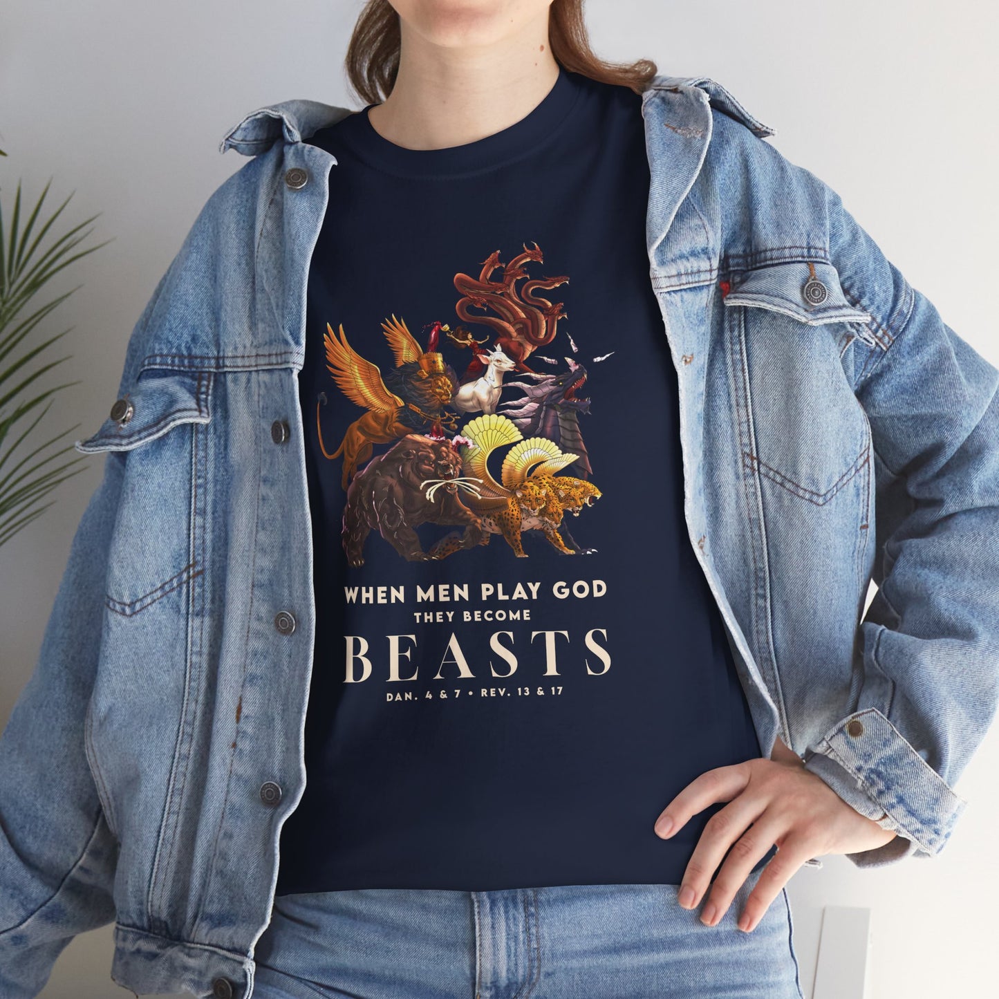Beasts Graphic Tee — "When Men Play God" Religious Vintage Prophecy Design
