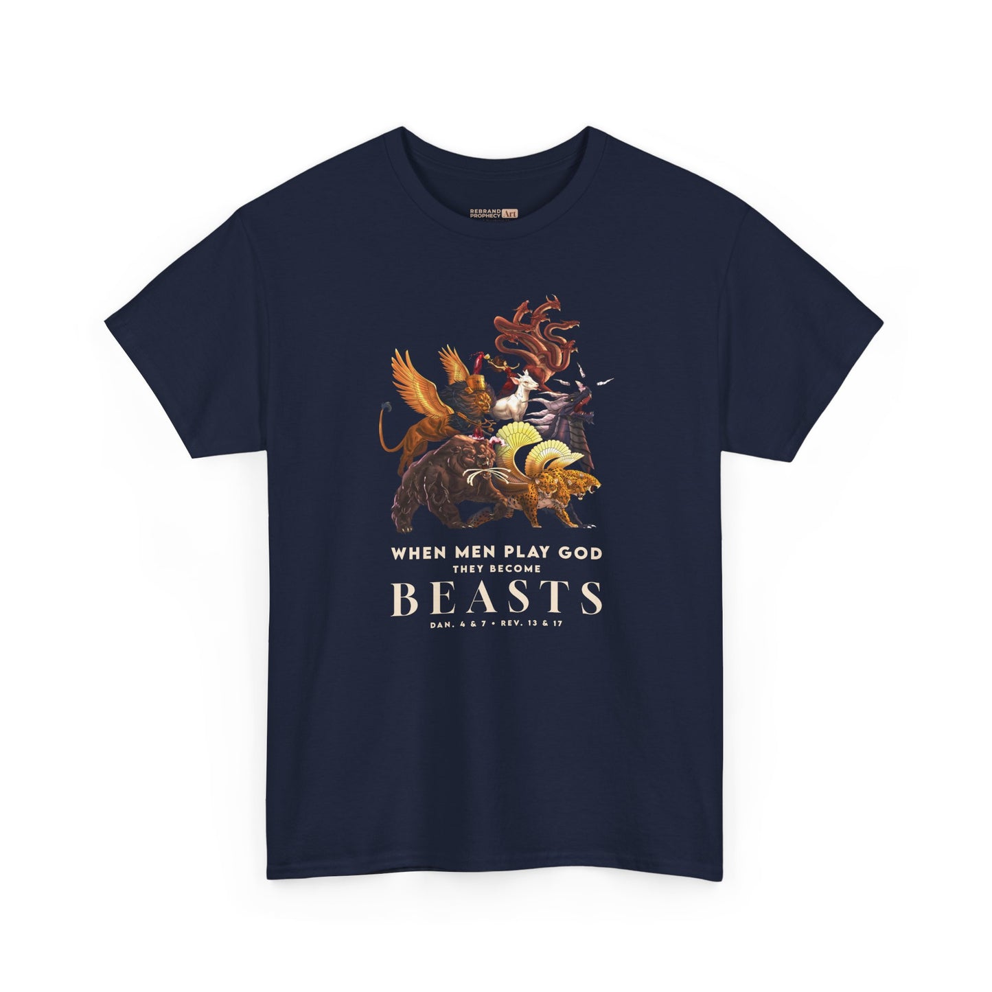 Beasts Graphic Tee — "When Men Play God" Religious Vintage Prophecy Design