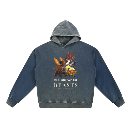 When Men Play God - COLOR EDITION - Vintage Washed Gradient Fleece Hoodie